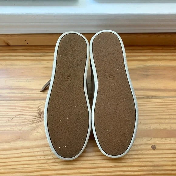 Women’s UGG Fawn Brown Suede High Top Sneakers Sz 7.5 Zip Up - Picture 5 of 5